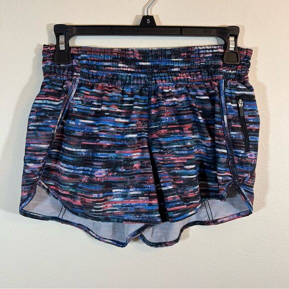 Lululemon Hinshu Alpine Stripe Tracker Shorts Size 6 Blue - Picture 2 of 11